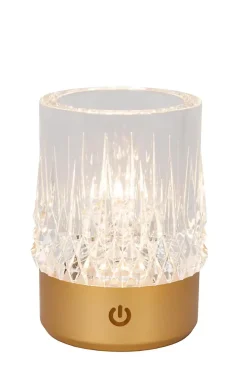 Lampe de table LILY en acrylique avec LED intégré - Or Mat / Laiton - Lucide