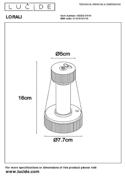 Lampe de table LORALI en pvc avec LED intégré - Jaune Ocre - Lucide