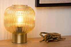 Lampe de table MALOTO en verre avec 1xE27 - Ambre - Lucide