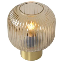 Lampe de table MALOTO en verre avec 1xE27 - Ambre - Lucide