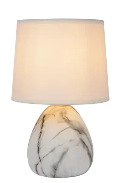 Lampe de table MARMO en céramique avec 1xE14 - Blanc - Lucide