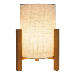 Lampe de table MATILDA 32cm bois tissu style naturel douille E27 classique salon bureau entrée