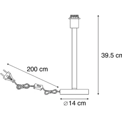 Lampe de table moderne en acier sans abat-jour - Simplo