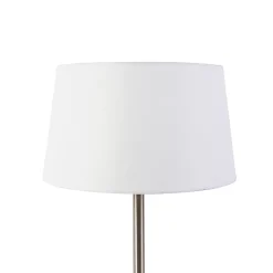 Lampe de table moderne en acier avec abat-jour blanc 32 cm - Simplo