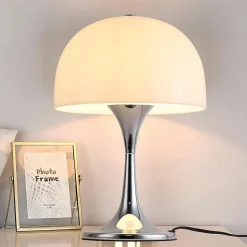 Lampe de table moderne MEDUSA avec 3 lumières, abatjour et base chromée, idéale pour chambre, salon et bureau G93