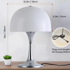 Lampe de table moderne MEDUSA avec 3 lumières, abatjour et base chromée, idéale pour chambre, salon et bureau G93