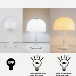 Lampe de table moderne MEDUSA avec 3 lumières, abatjour en blanc et base blanche, idéale pour chambre, salon et bureau