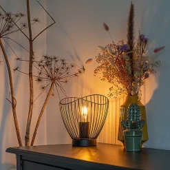 Lampe de table moderne noire 20 cm - Pua