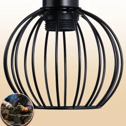 Lampe de table nettlife vintage salon lampe de chevet e27 : lampe de table rétro 1 lumière au design métal noir - sans ampoule