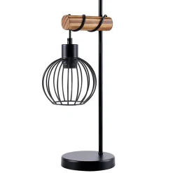 Lampe de table nettlife vintage salon lampe de chevet e27 : lampe de table rétro 1 lumière au design métal noir - sans ampoule