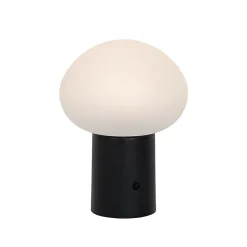 Lampe de table noire avec LED dimmable 3 niveaux rechargeable - Louise