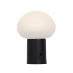 Lampe de table noire avec LED dimmable 3 niveaux rechargeable - Louise