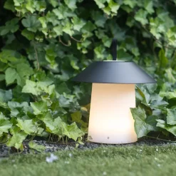 Lampe de table noire avec LED intégrée à 3 niveaux de luminosité, rechargeable - Ivan