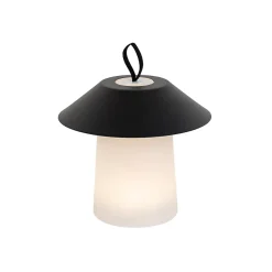 Lampe de table noire avec LED intégrée à 3 niveaux de luminosité, rechargeable - Ivan