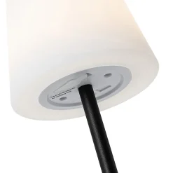 Lampe de table noire rechargeable avec LED et variateur IP54 - Jude