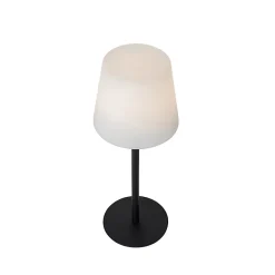 Lampe de table noire rechargeable avec LED et variateur IP54 - Jude
