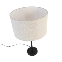 Lampe de table noire réglable avec abat-jour gris clair 35 cm - Parte