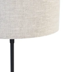 Lampe de table noire réglable avec abat-jour gris clair 35 cm - Parte