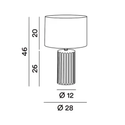 Lampe de table Perenz en céramique marron avec abat-jour tissu d.28 cm H46 cm, 1xE27 max 60W, finition chaleureuse