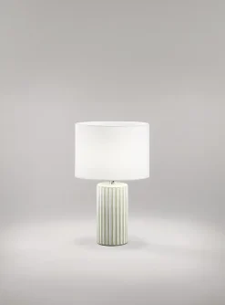 Lampe de table Perenz en céramique beige avec abat-jour tissu d.28 cm H46 cm, 1xE27 max 60W, design neutre
