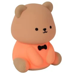 Lampe de table PINCHA BEAR en silicone avec LED intégré - Brun - Lucide