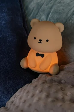 Lampe de table PINCHA BEAR en silicone avec LED intégré - Brun - Lucide