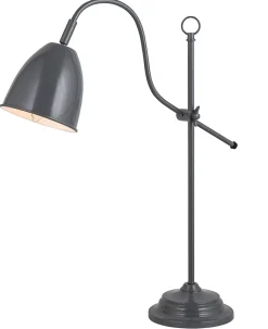 Lampe de table 'Pinhead', Retro Classic en métal gris, E14