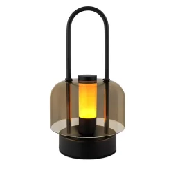 Lampe de table portable à led nettlife, lampe de chevet sans fil, intensité variable 1800 k-6500 k, rechargeable par usb-c noire