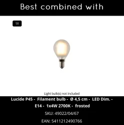 Lampe de table RAMZI en céramique avec 1xE14 - Crème - Lucide