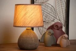 Lampe de table RAMZI en céramique avec 1xE14 - Brun - Lucide