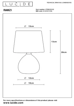 Lampe de table RAMZI en céramique avec 1xE14 - Brun - Lucide