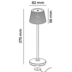 Lampe de Table Rechargeable EMMA Mini Autonomie 48h Lumière Variable Très stable Base de Recharge
