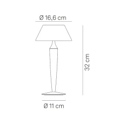 Lampe de table rechargeable tactile à LED Flaminia Zafferano - Design classique sans fil, dorée