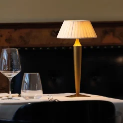 Lampe de table rechargeable tactile à LED Flaminia Zafferano - Design classique sans fil, dorée