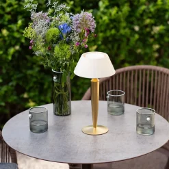 Lampe de table rechargeable tactile à LED Flaminia Zafferano - Design classique sans fil, dorée