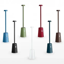 Lampe de Table Rechargeable TAG Aluminium Autonomie 25h Charge 4h Stabilité Sur Table Large Choix de Couleurs