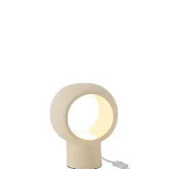Lampe de table ronde en pierre beige 23x14x27 cm