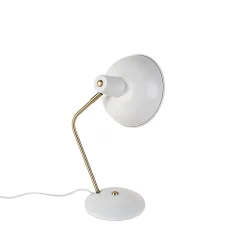 Lampe de table rétro blanche avec bronze - Milou