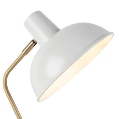 Lampe de table rétro blanche avec bronze - Milou