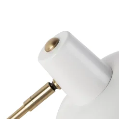 Lampe de table rétro blanche avec bronze - Milou