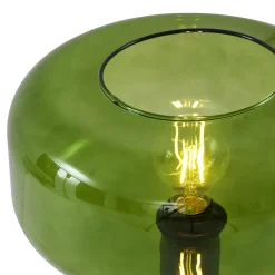 Lampe de table rétro noire avec verre vert - Bizle