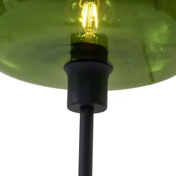 Lampe de table rétro noire avec verre vert - Bizle
