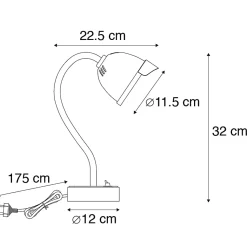 Lampe de table rustique brun rouille - Rax