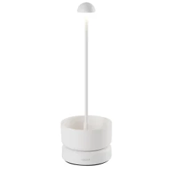 Lampe de table sans fil aluminium BASKET Blanc H31cm