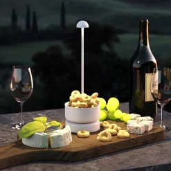 Lampe de table sans fil aluminium BASKET Blanc H31cm