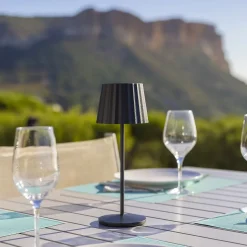 Lampe de table sans fil ABBY Noir H30cm