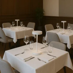 Lampe de table sans fil aluminium SANDY MINI Blanc H25 cm