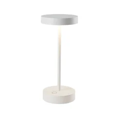 Lampe de table sans fil aluminium SANDY MINI Blanc H25 cm