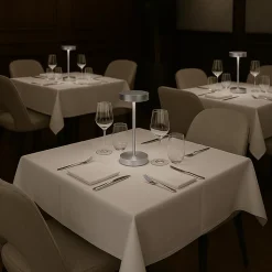 Lampe de table sans fil aluminium SANDY MINI Chrome H25 cm