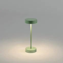 Lampe de table sans fil aluminium SANDY MINI Vert H25 cm